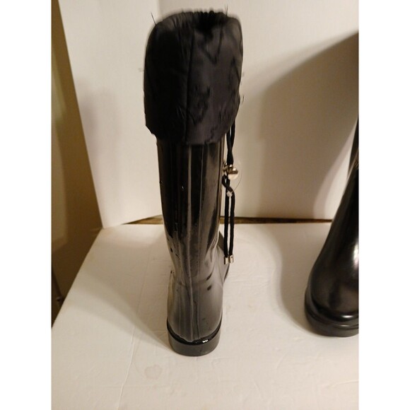 RARE Juicy Couture Signature Logo Black Knee High Rainboots Size 7 GENTLY USED - Picture 9 of 16